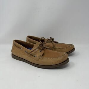 Sperry Top Sider Sahara Boat Shoe Mens 10M Tan Brown Leather Moc Toe 0197640